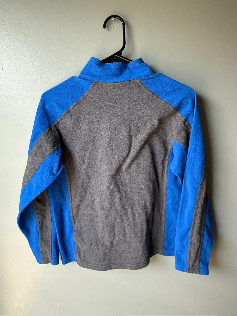 The North Face Boys Glacier 1/4 Zip Fleece Pullover Gray Blue Size L 14/16